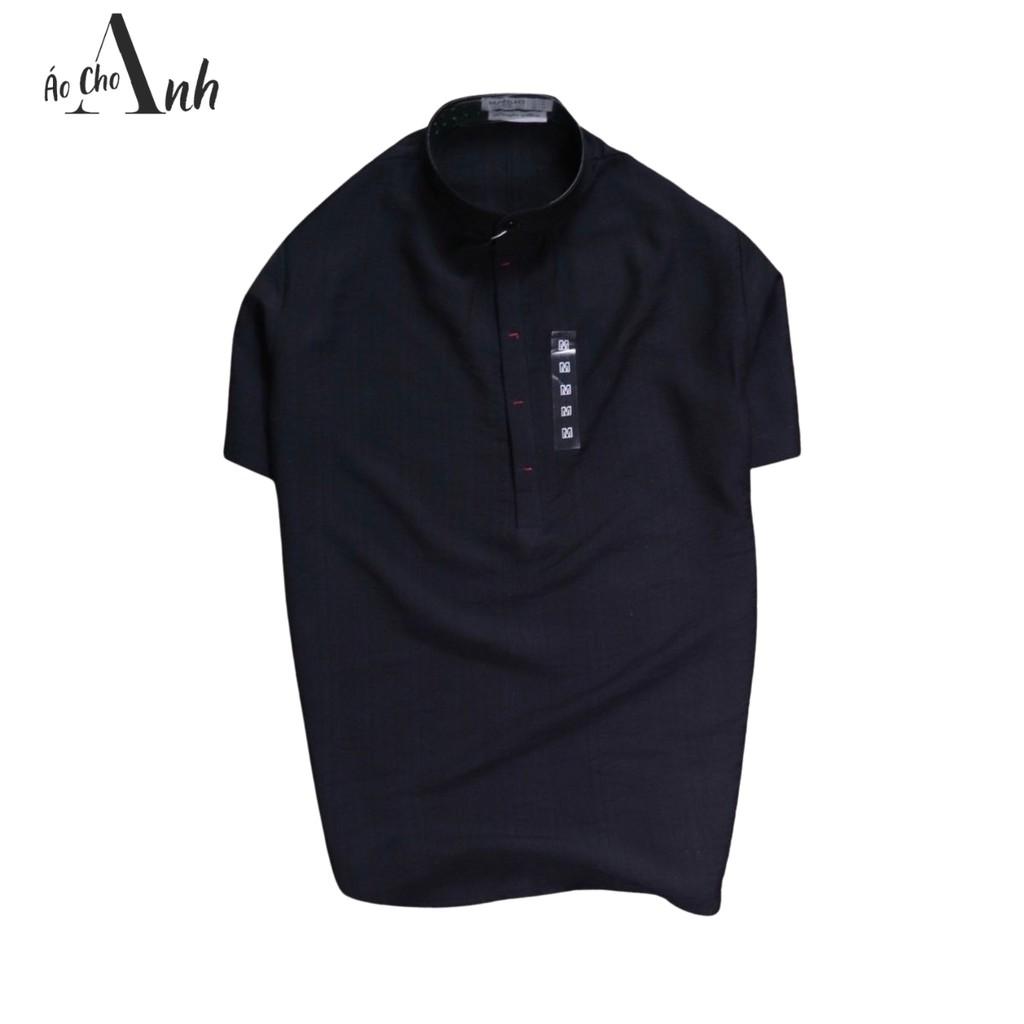 |new arrival 2021| Áo sơ mi nam họa tiết trơn NGắn tay vải đủi thoáng mát cực mịn không bay màu - ASM019