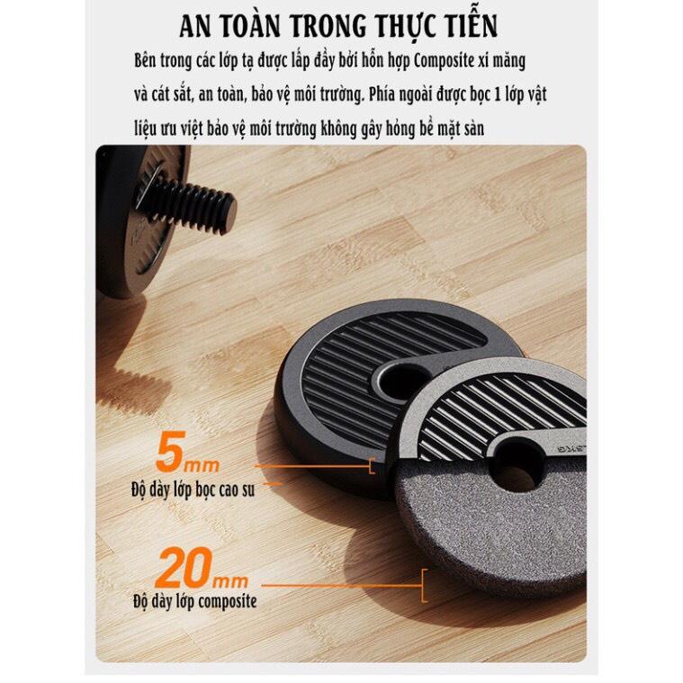 Bộ Tạ Tay FED 20kg điều chỉnh đa năng Kết hợp tạ đẩy,tạ đòn,tạ chuông