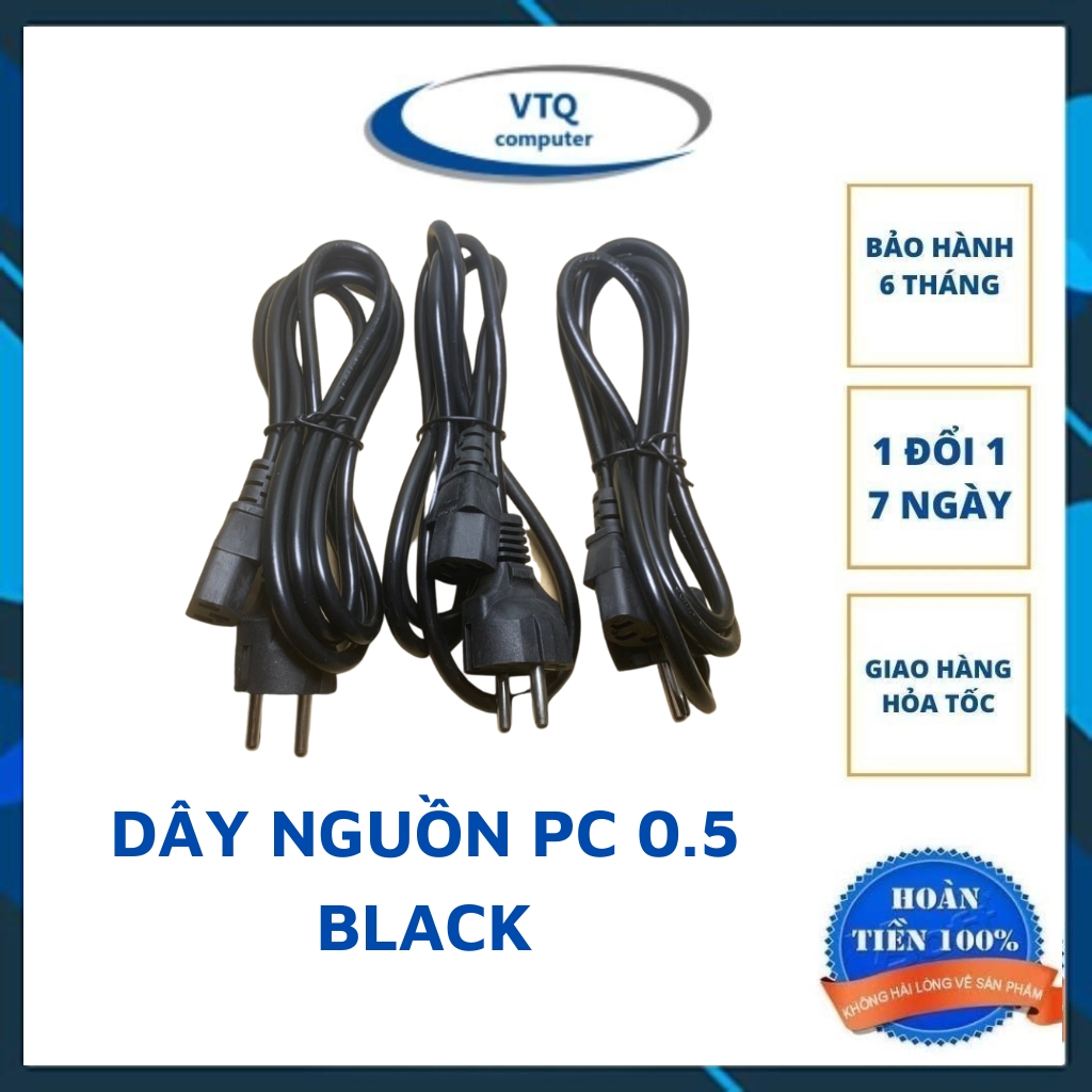 Dây nguồn máy tính pc nồi cơm điện dài 1.5m ARIGATO dây lõi hợp kim đồng chịu tải cao