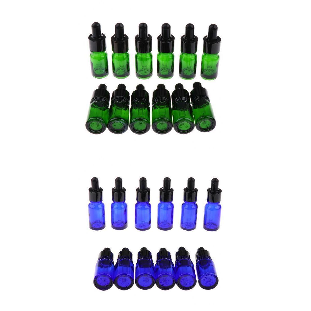 24 Pcs 5ml/10ml Mini Glass Bottles for Essential Oils with Glass Eye Dropper