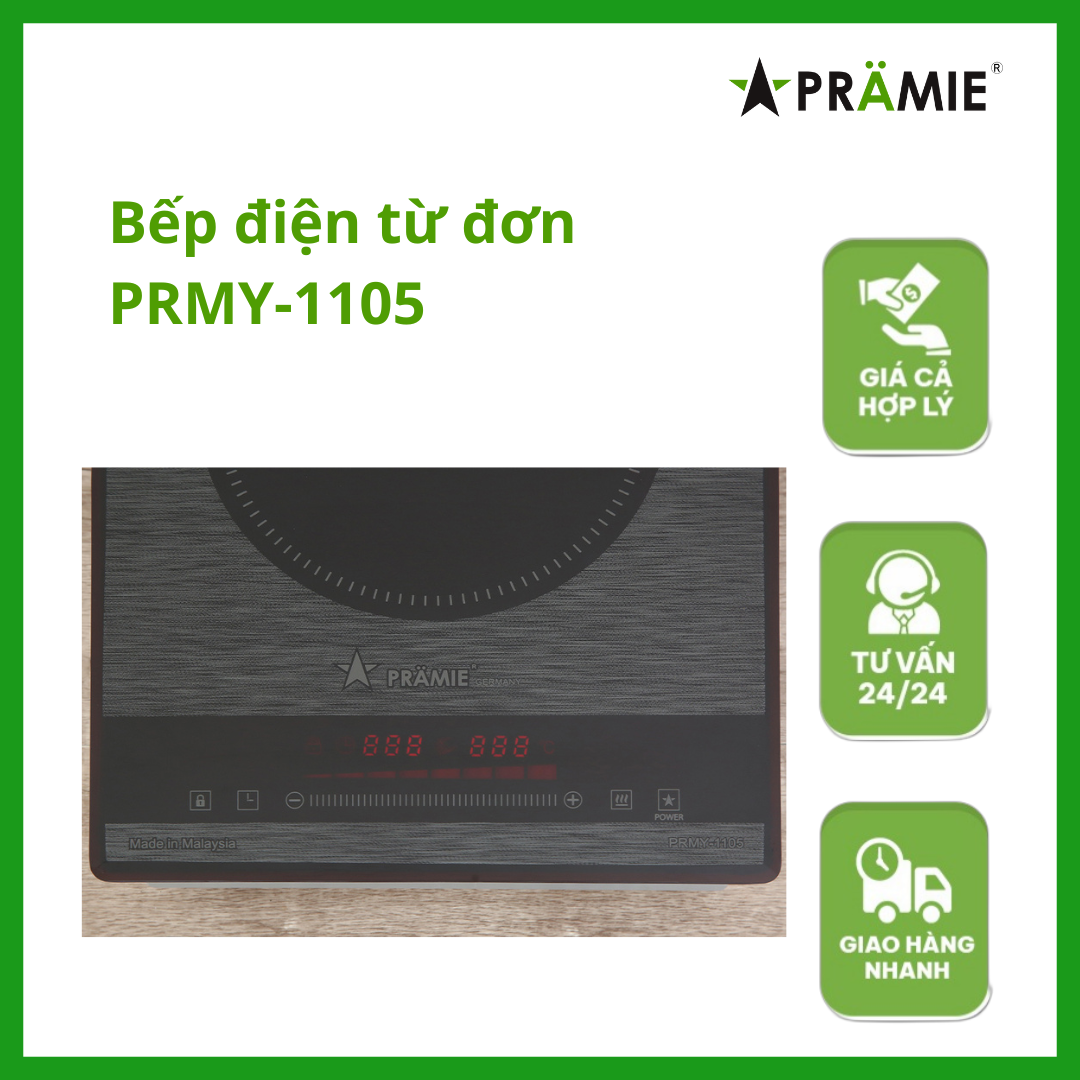 Bếp điện từ đơn Pramie 1105_ Bếp đơn âm_Hàng nhập khẩu  Malaysia