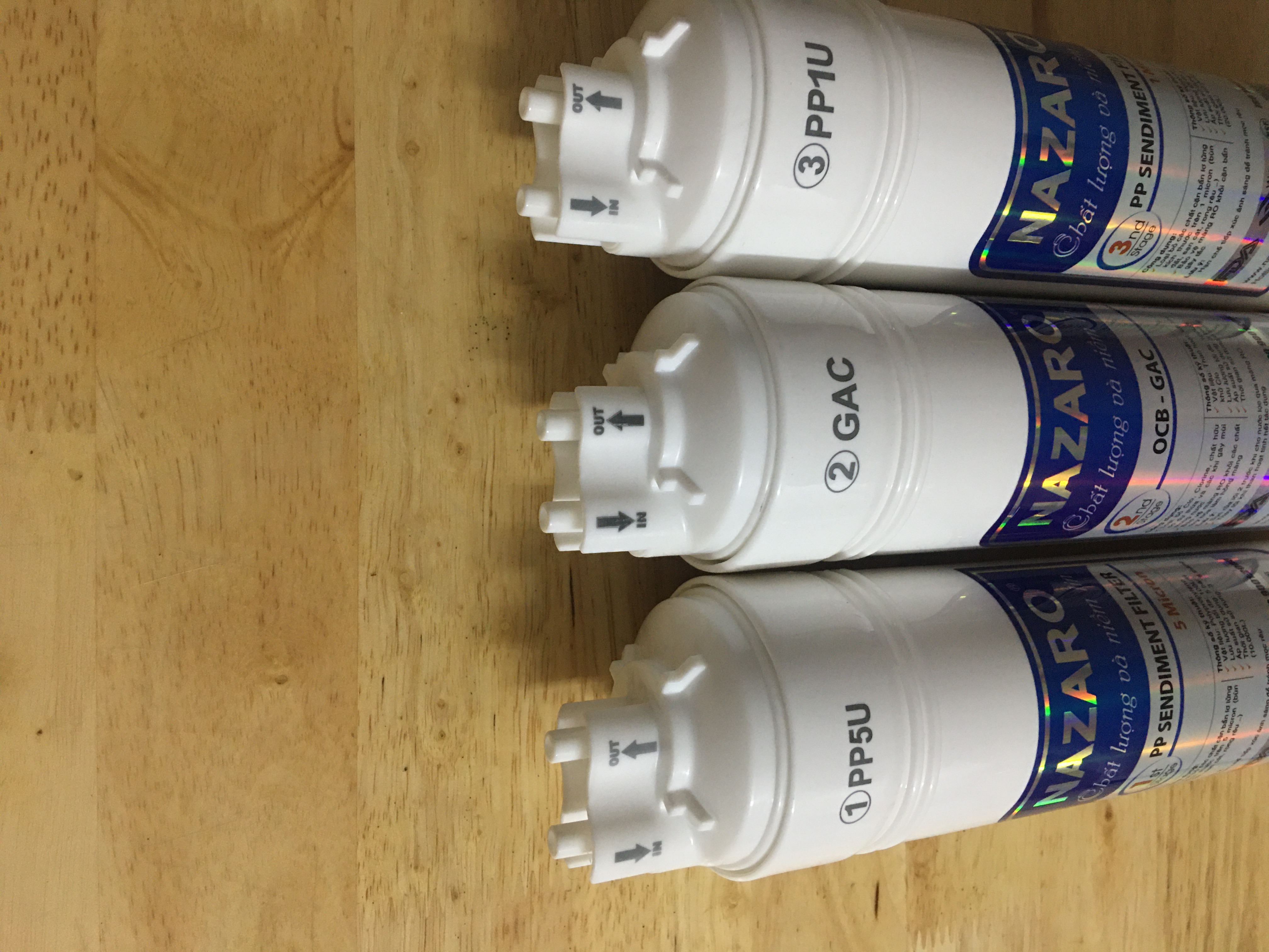 Combo Bộ lõi lọc thô 1,2,3 Lõi đúc dùng cho máy nóng lạnh