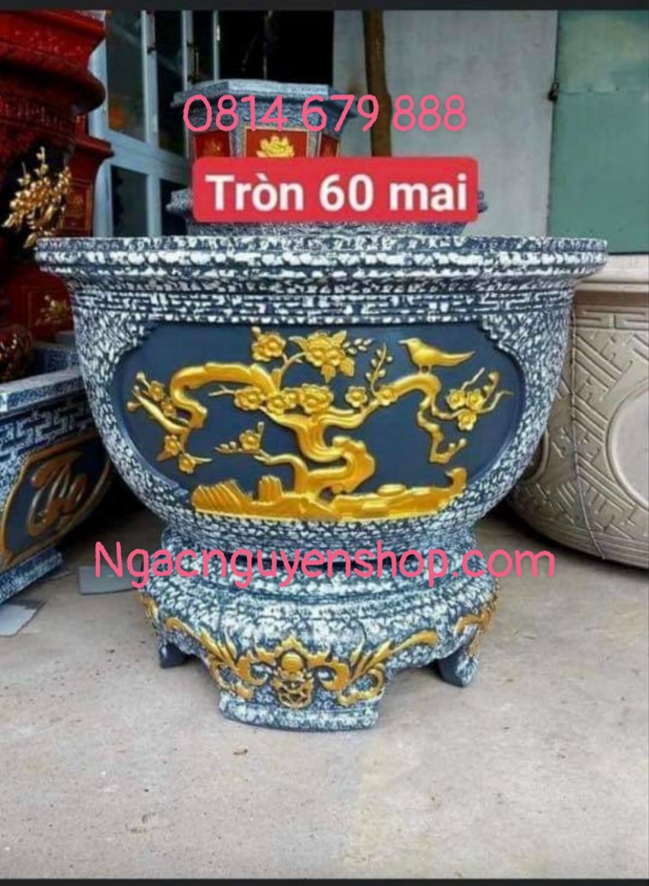 Khuôn Chậu tròn 60 abs kèm chân mẫu tùng cúc mai