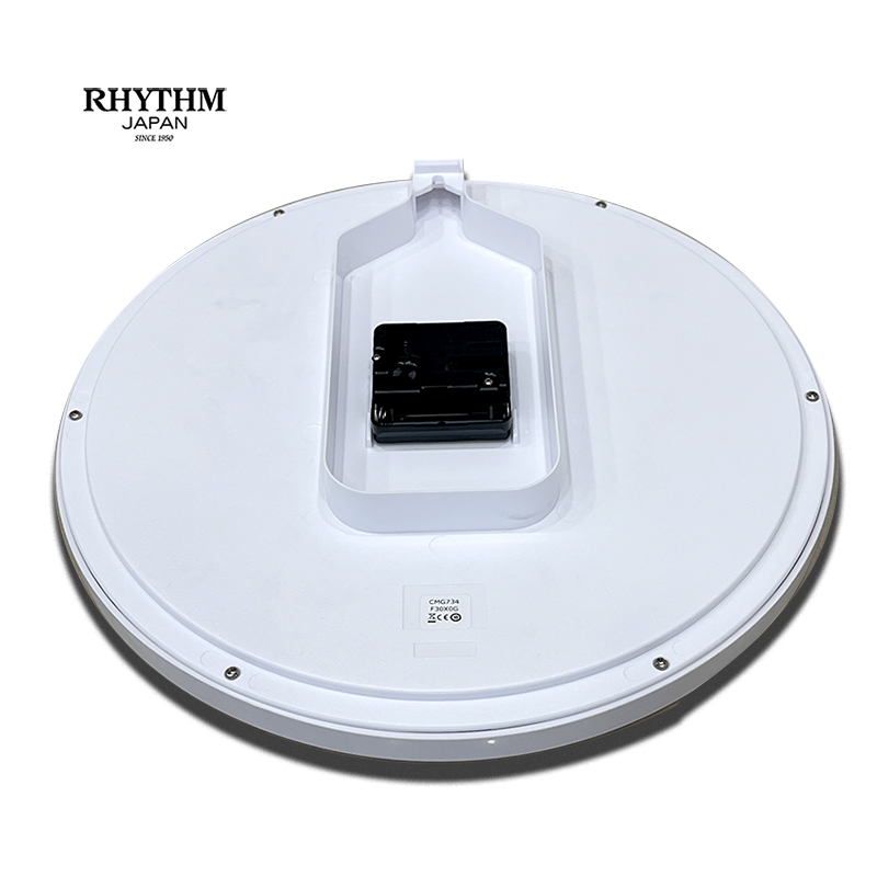 Đồng hồ treo tường Nhật Bản Rhythm CMG734NR03, Kt 31.2 x 5.0cm, 710g Vỏ nhựa, dùng PIN