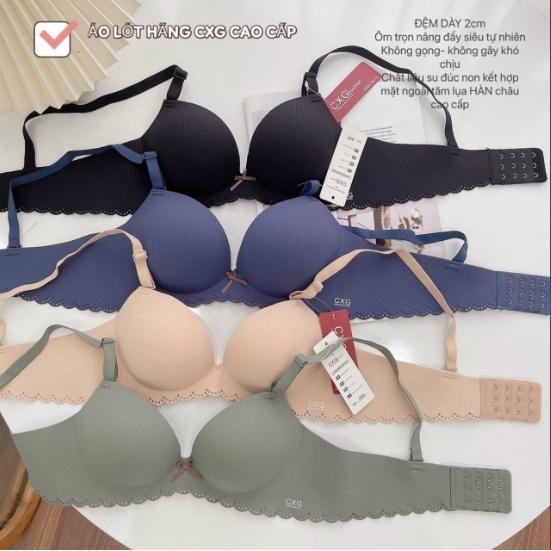 Áo lót CXG có gọng nâng ngực, áo ngực đúc su đệm bàn tay nâng ngực tạo khe siêu hot