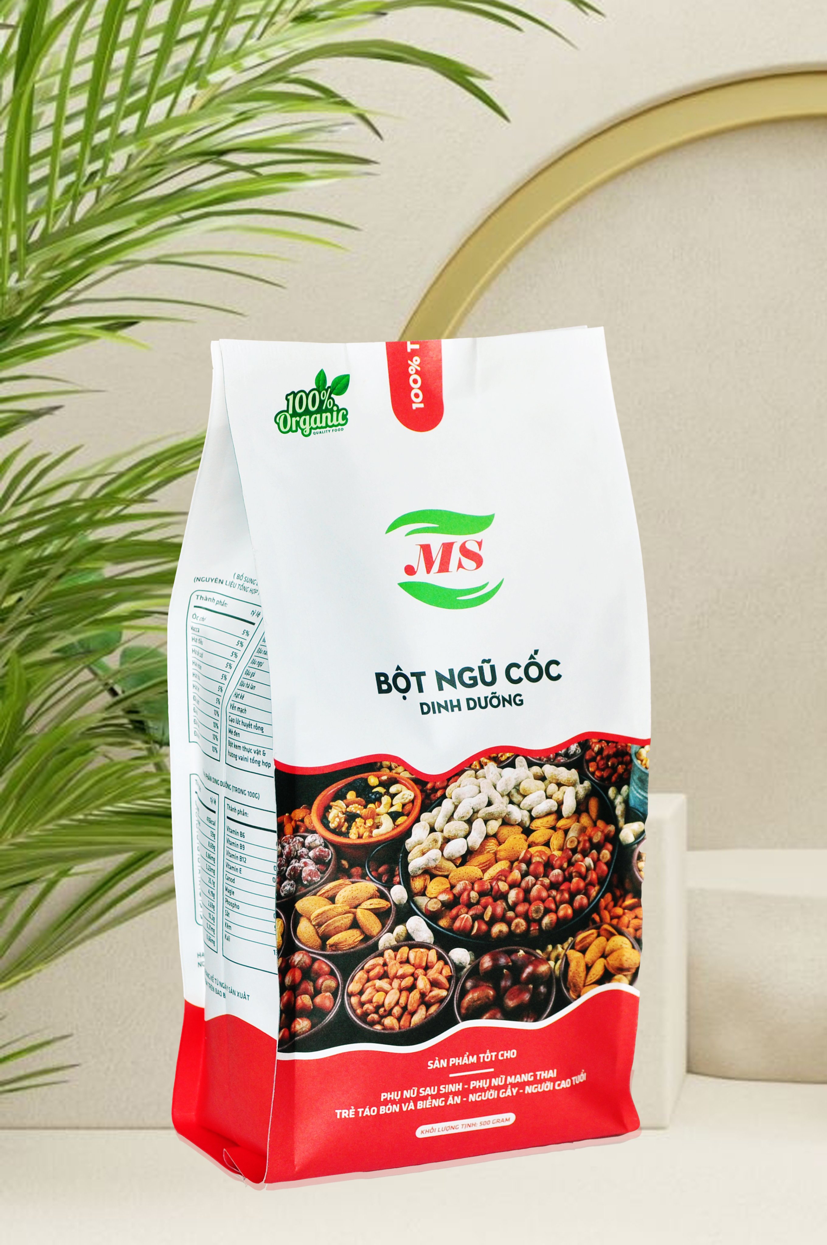 Ngũ cốc dinh dưỡng cao cấp  - MS - (1kg/2 gói) - Bột ngũ cốc tăng cân, lợi sữa - 18 loại đậu & hạt