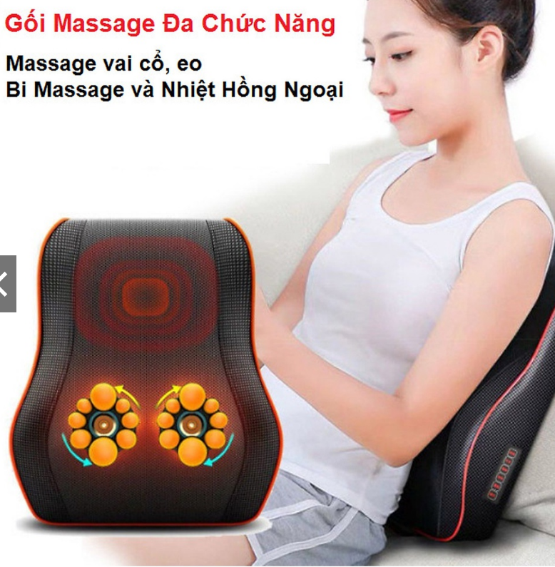 Gối Massage Cổ Vai Gáy Hồng Ngoại