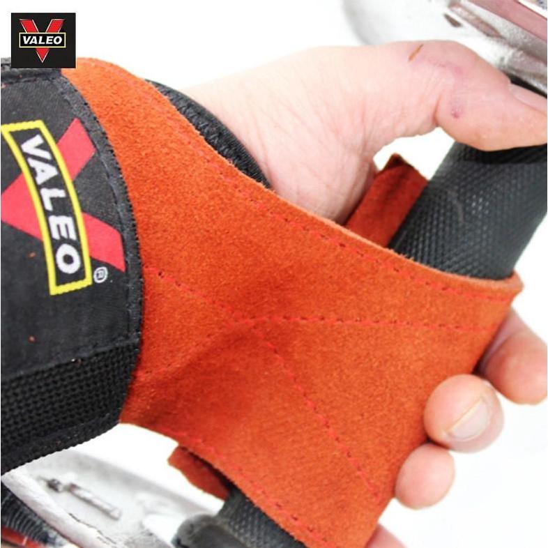 Găng Tay Tập GYM Da Bò Hở Mu Bàn Tay Lifting Grips , Dây Kéo Lưng cao cấp TXstar