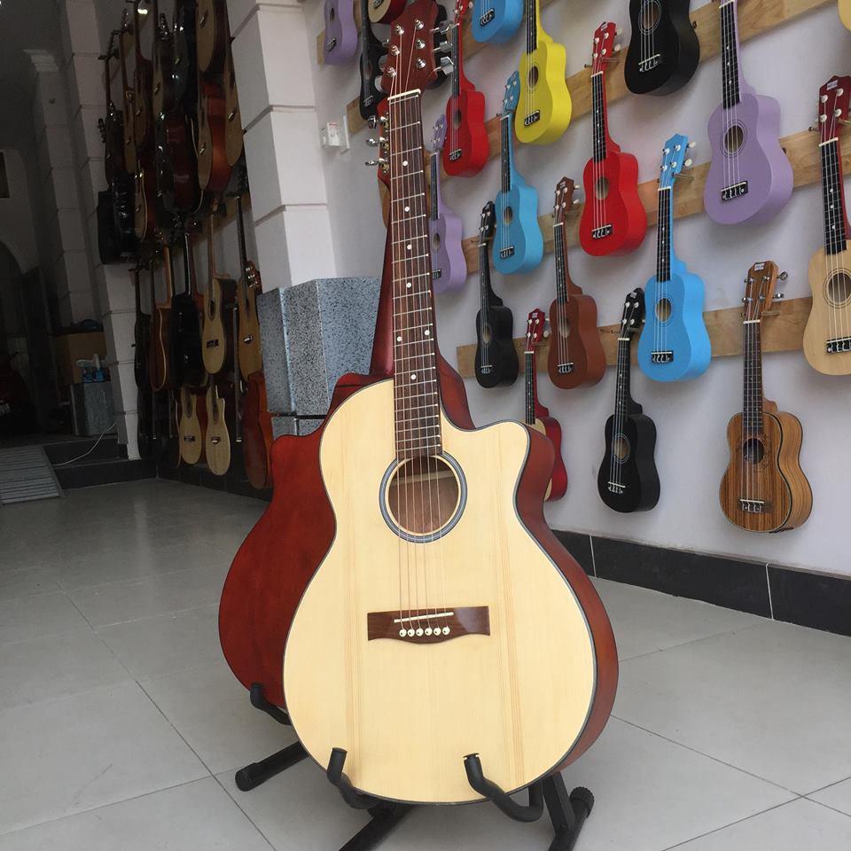 Guitar acoustic + Compo 9 phụ kiện cho guitar