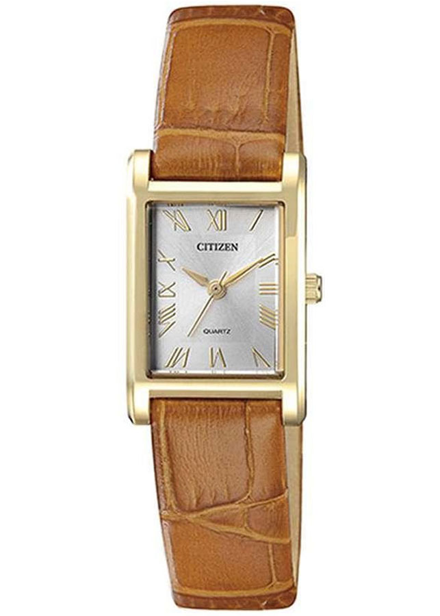 Đồng Hồ Citizen Nữ Dây Da Pin-Quartz EJ6122-08A - Mặt Trắng (22x17.5mm)