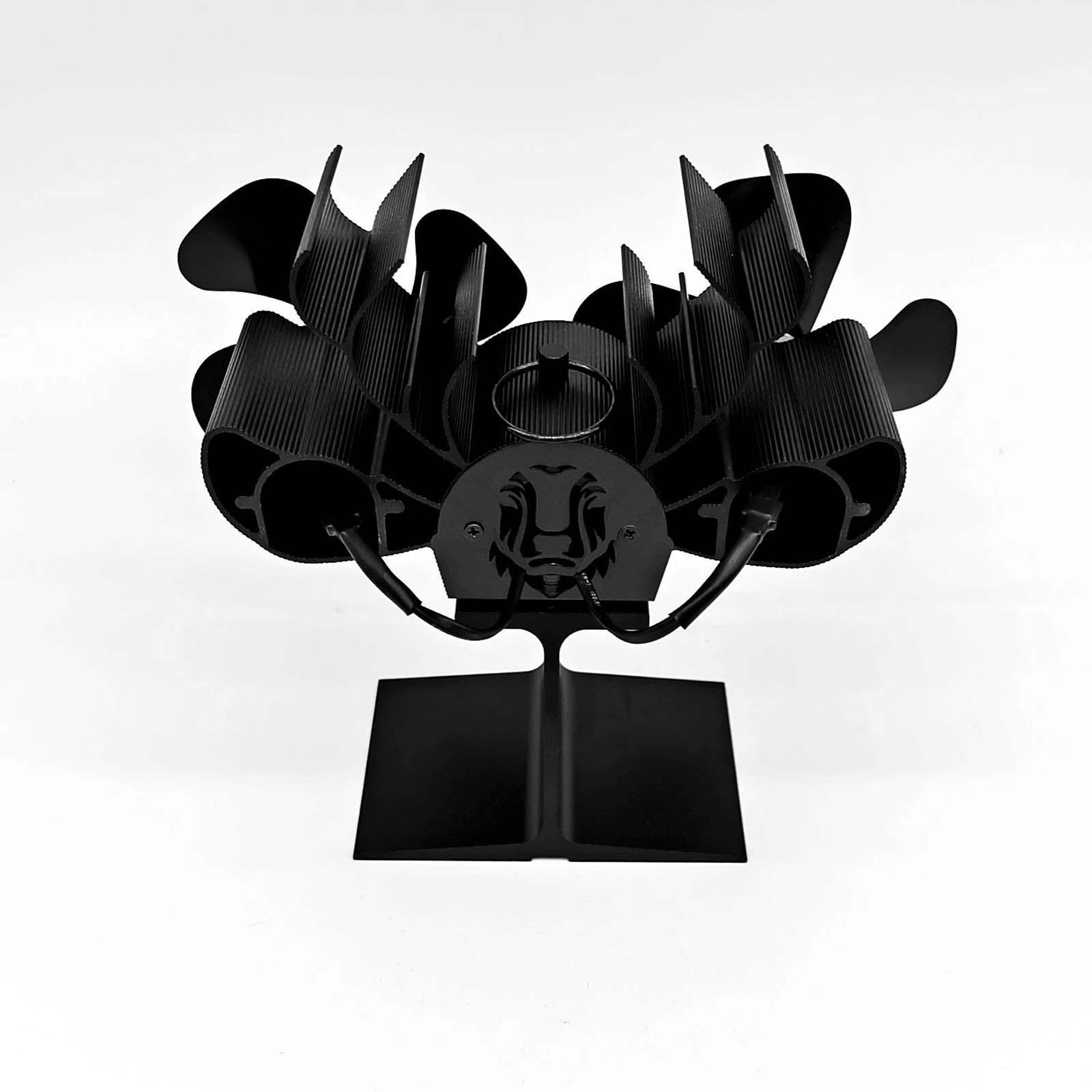 Double Headed Powered Fan 8 Blade 20x9x17cm Multifunctional Eco Friendly Aluminum Burner Fan
