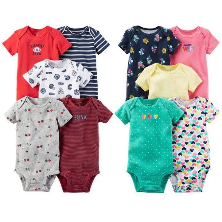 Set 5 body chip ngắn tay cho bé gái/trai 0-24m - Hàng xuất dư chất đẹp