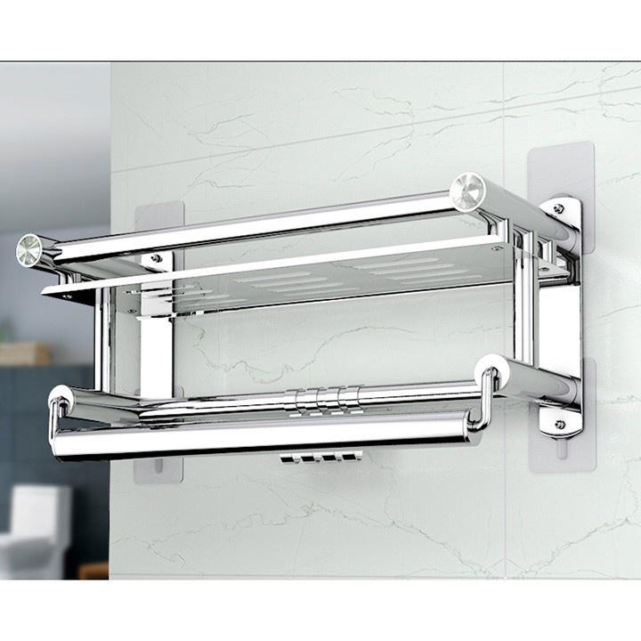 Kệ Dán Tường Treo Khăn Nhà Tắm Inox 304 Giá Treo Khăn Tắm Đa Năng Sang Trọng Tiện Lợi