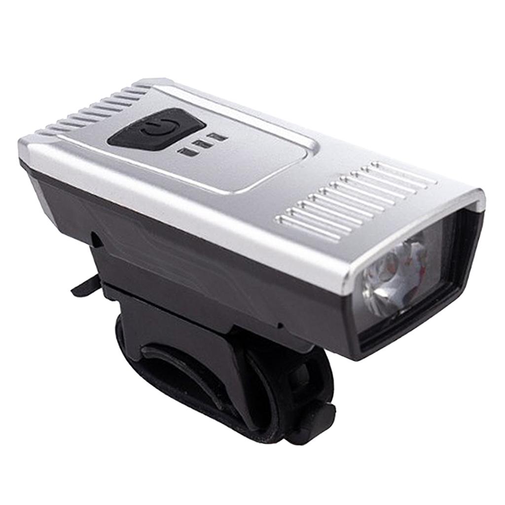 USB Bicycle Head Light Front Flashlight 55 Lumens Handlebar Lamp Mount Strap