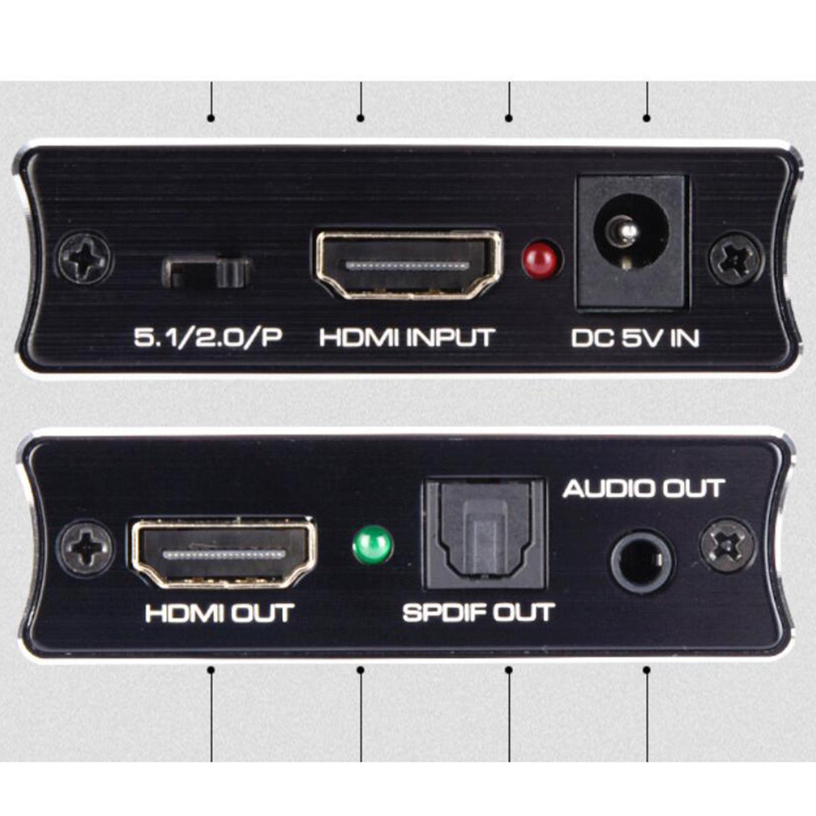 Audio Extractor Optical to 3.5mm Jack Adapter Support for Cinema
