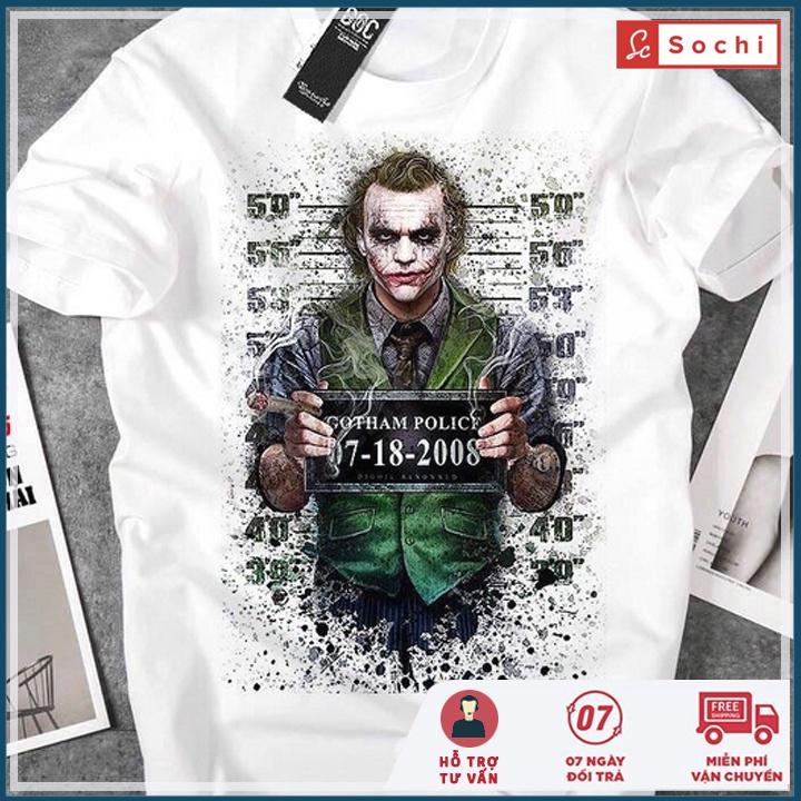 Áo thun nam tay ngắn cổ tròn, áo phông trơn nam unisex in Joker mã CZ04