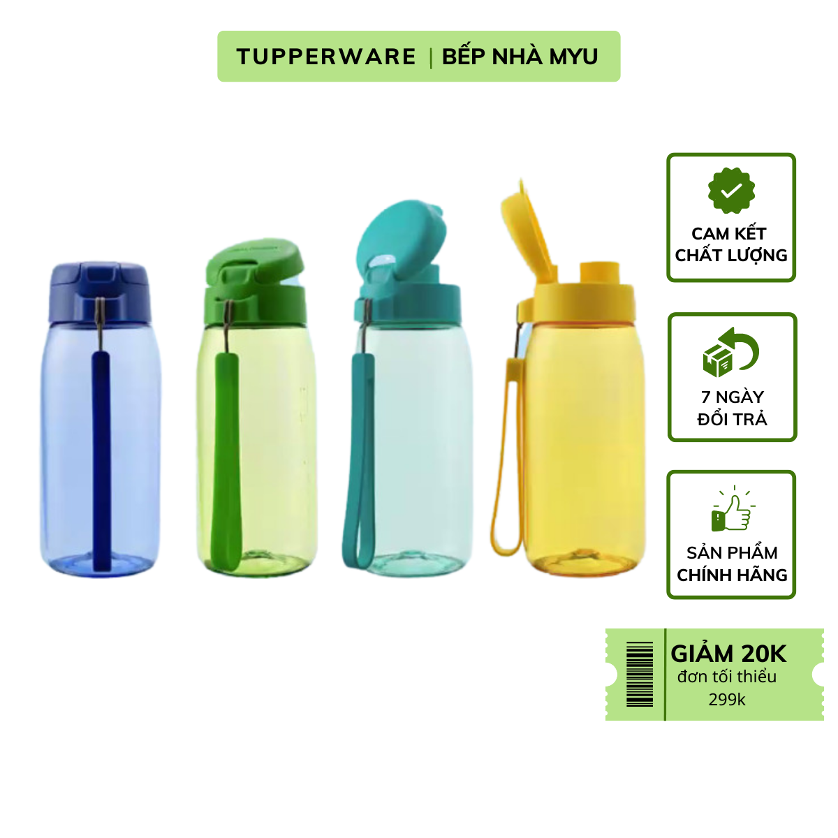 Bình Nước Tupperware Lohas Flask 550ml - Hàng Chính Hãng