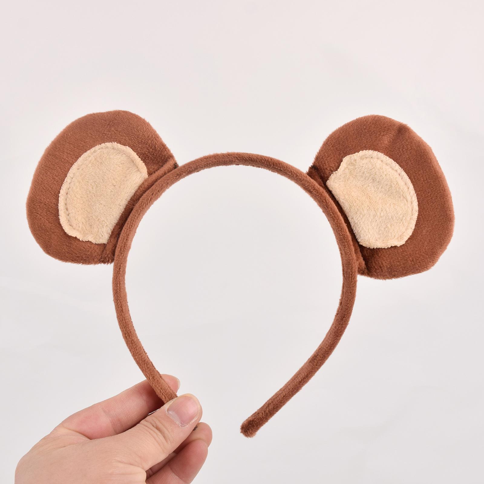 And Tail Headdress Faux Cosplay Cat Ear Ears Hair Clip Monkey Hair Hoop for Christmas Fancy Party Performance Kids Unisex Adults
