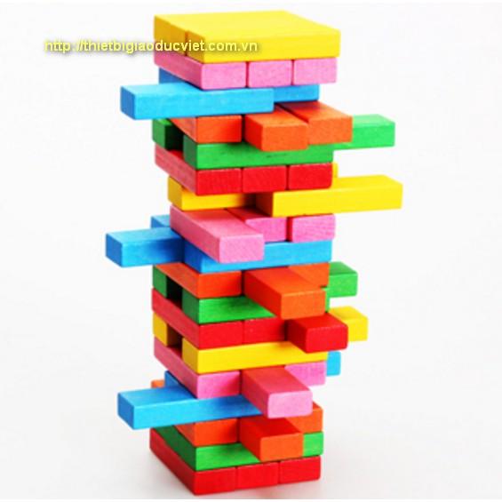 Rút gỗ 48 thanh cỡ lớn hộp cao 26,5cm bản có màu và bản gỗ mộc