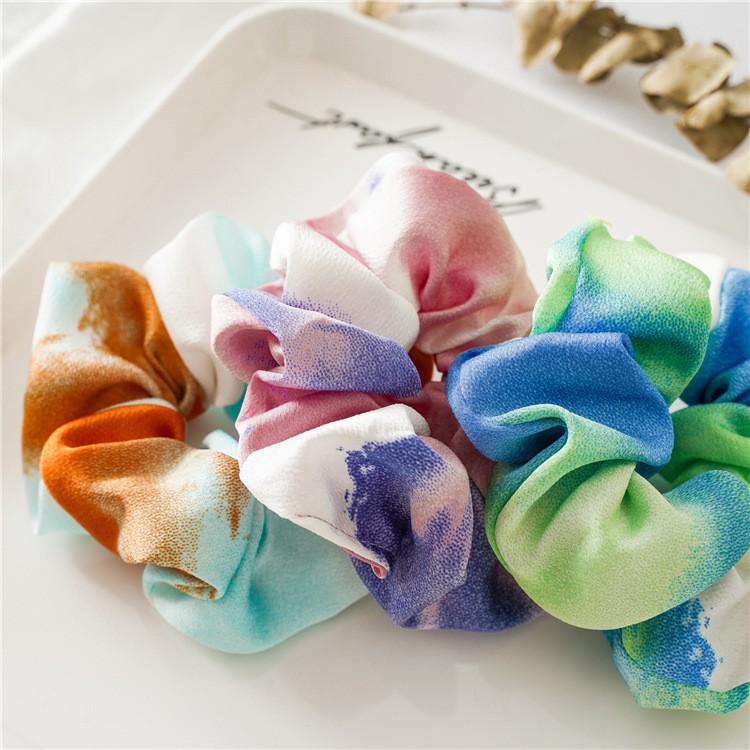 Dây Cột Tóc Scrunchies Màu Loang Phong Cách Hàn Quốc Chất Liệu Vải Satin - Mã DT016