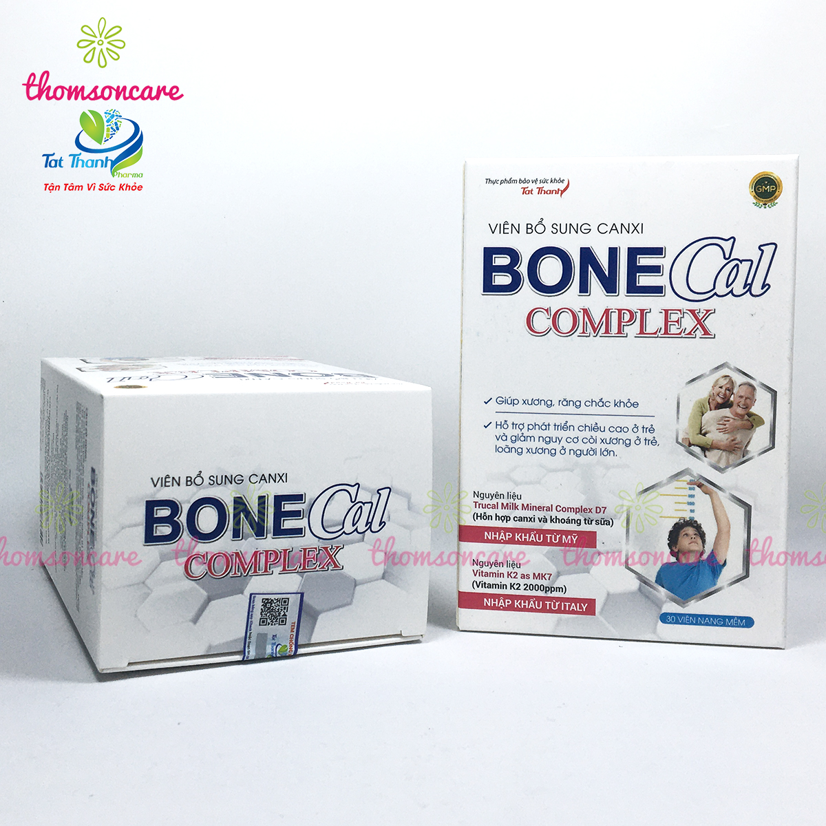 Bổ sung Canxi từ sữa Bone Cal Comlex - Giảm loãng, còi xương ở trẻ em và người lớn - Có thêm D3 K2 Hộp 30 viên