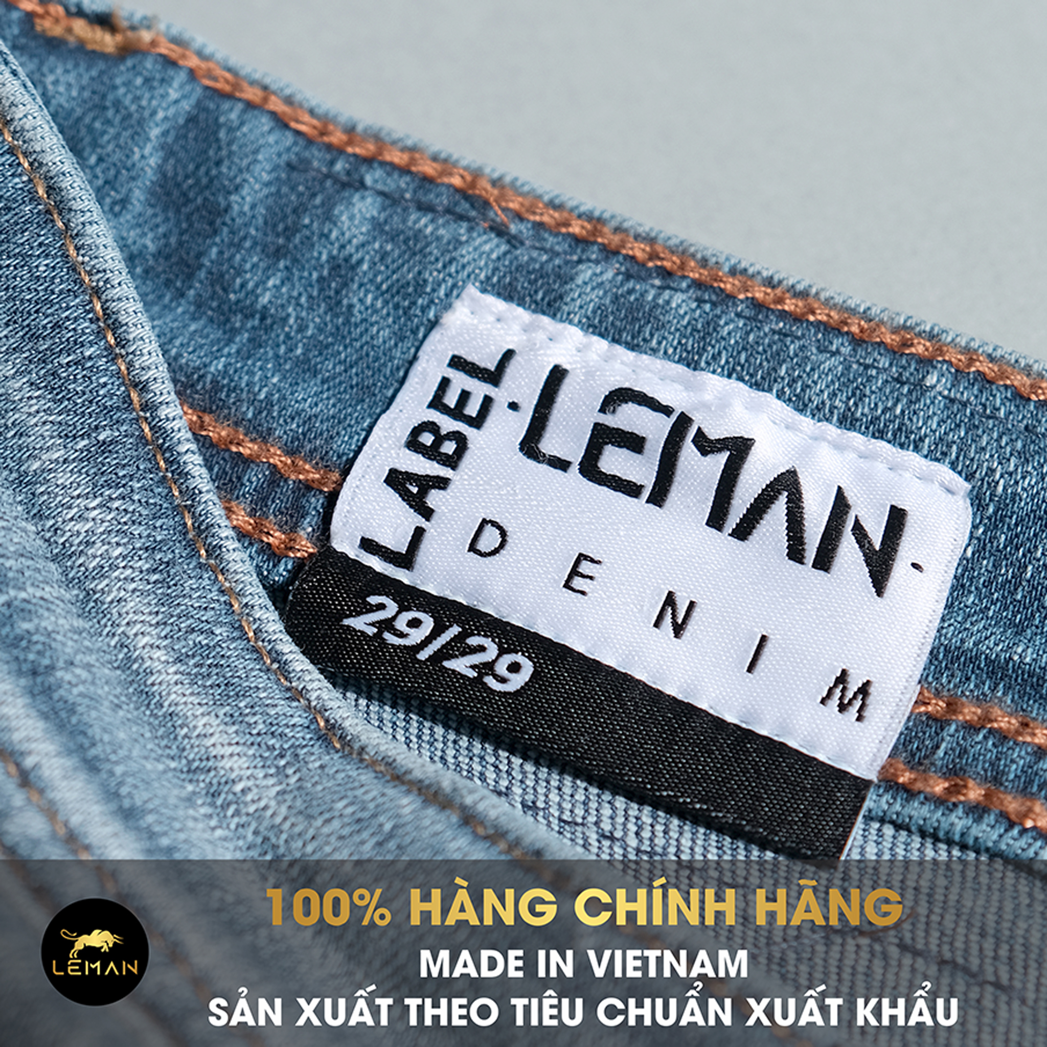 Quần Short Jean nam Leman xanh trơn JL05 - Slim Form