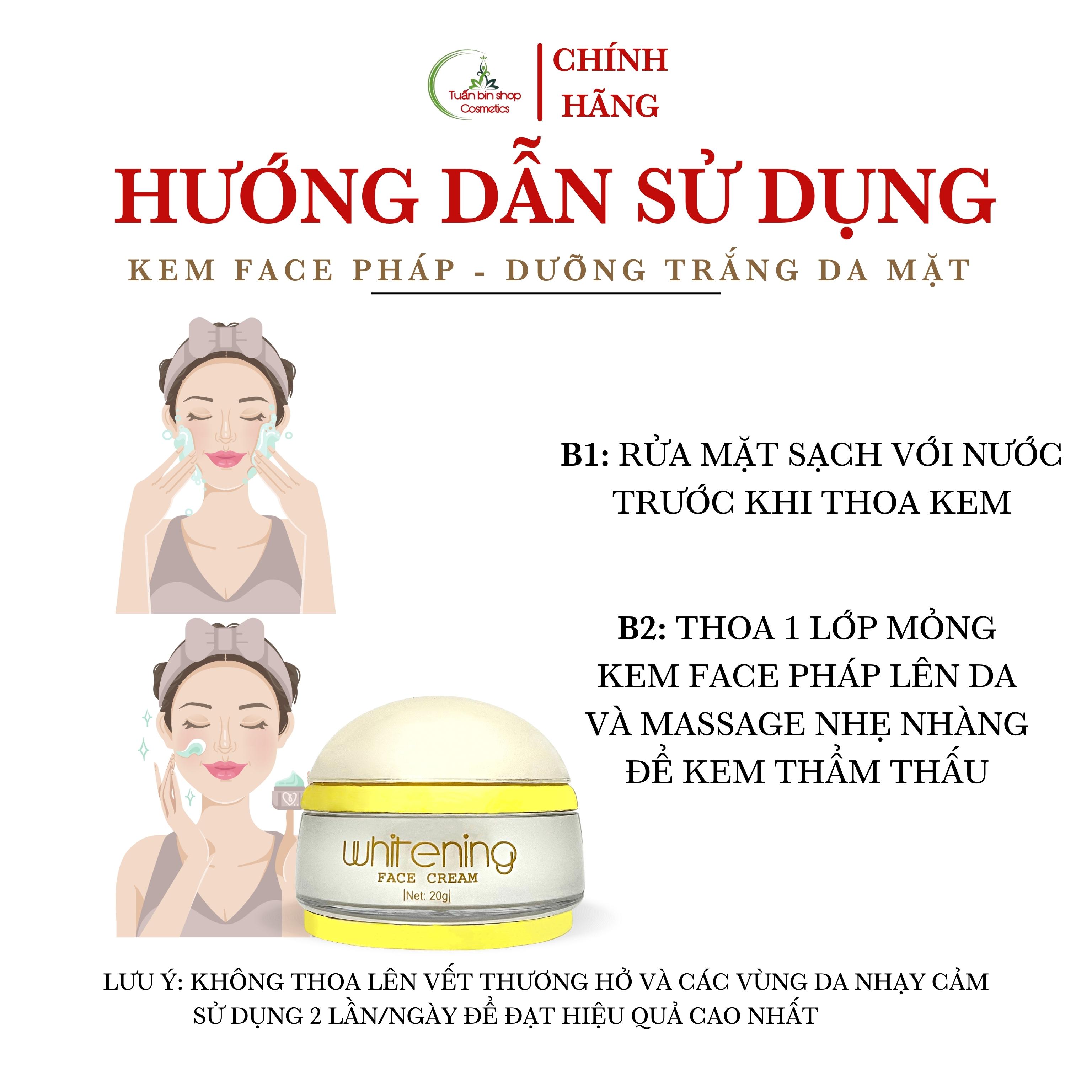 Kem face pháp Acosmetics, dưỡng trắng da mặt 20g