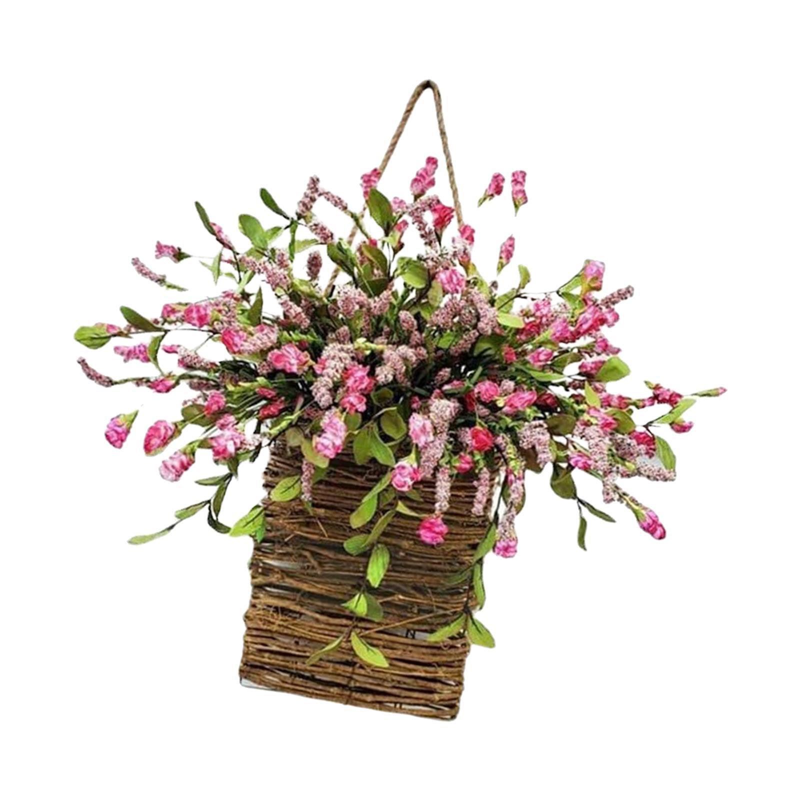 Basket of Spring Flowers Front Door, Flower Door Hanger Basket ...