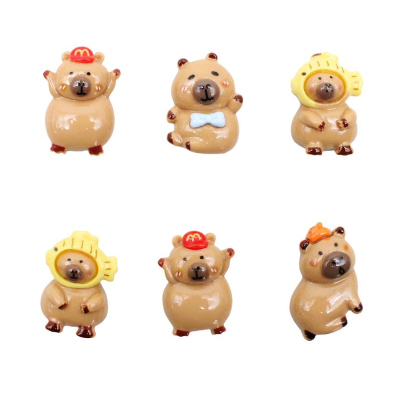 Bộ 6 Nhãn Dán 3D Capybara Vui Nhộn