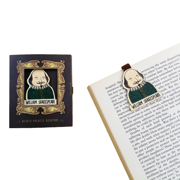 Bookmark gỗ nam châm William Shakespeare