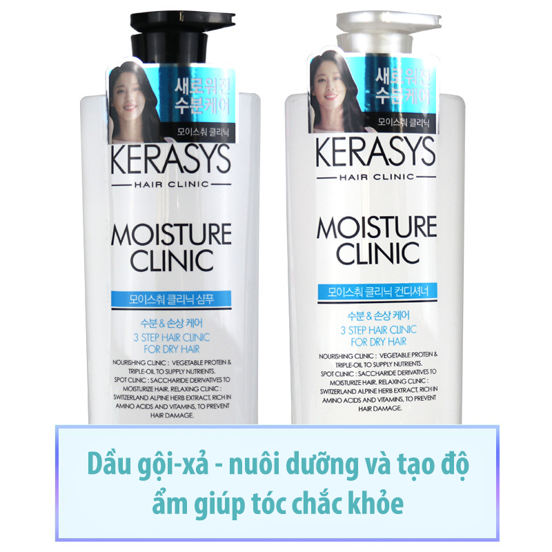 Dầu Gội Xả Cao Cấp Phục Hồi Độ Bóng Cho Tóc Hư Tổn Kerasys Damage Clinic Hàn Quốc 600ml