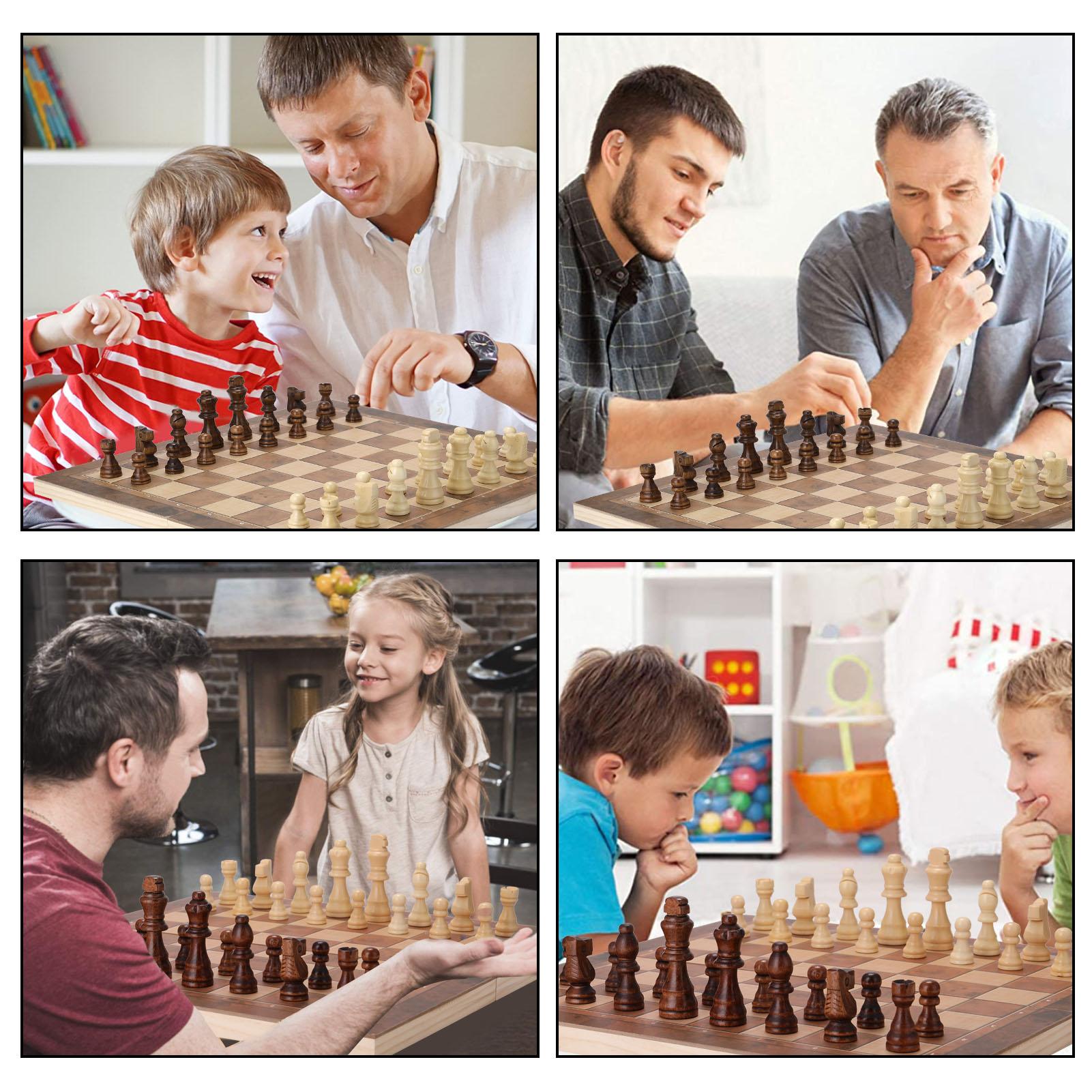 Bộ Đồ Chơi Cờ Vua Trí Tuệ 3 Trong 1 Bằng Gỗ Kiểu Dáng Sang Trọng Folding Chess Board