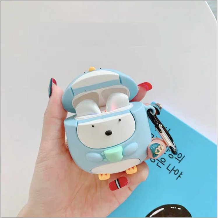 Ốp bảo vệ tai nghe Gấu Áo Xanh dành cho case airpod 1/2/3/Pro chống va đập