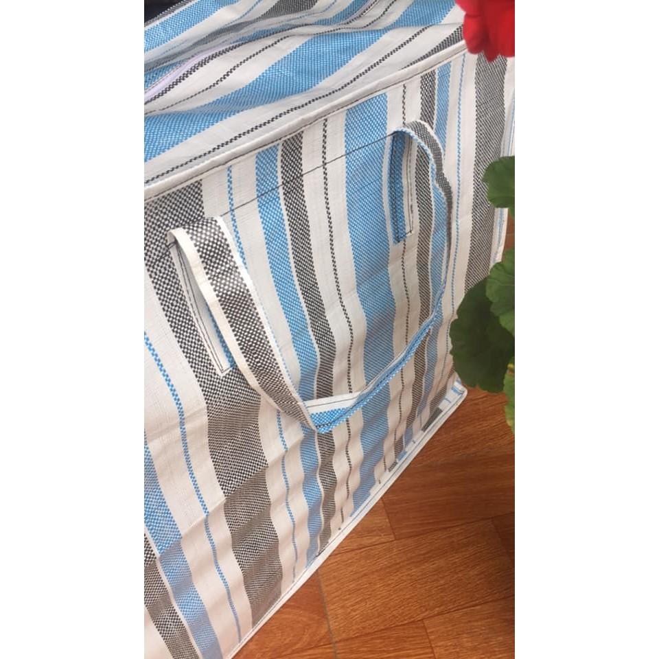 Túi bạt dứa to Đại 70x60x40 kẻ mã lai gia công, đựng đồ bền chắc