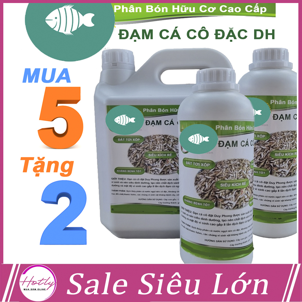 5 Lít TẶNG 2 Lít - Dịch đạm cá nước ngọt cô đặc DH, an toàn cho hệ sinh thái-076124