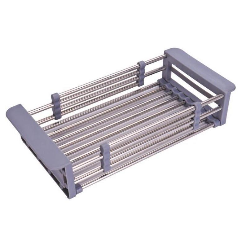 Khay Đựng Đồ Để Bồn Rửa Chén Inox, Gác Bồn Rửa Chén Tiện Lợi, Có Thể Kéo Dài