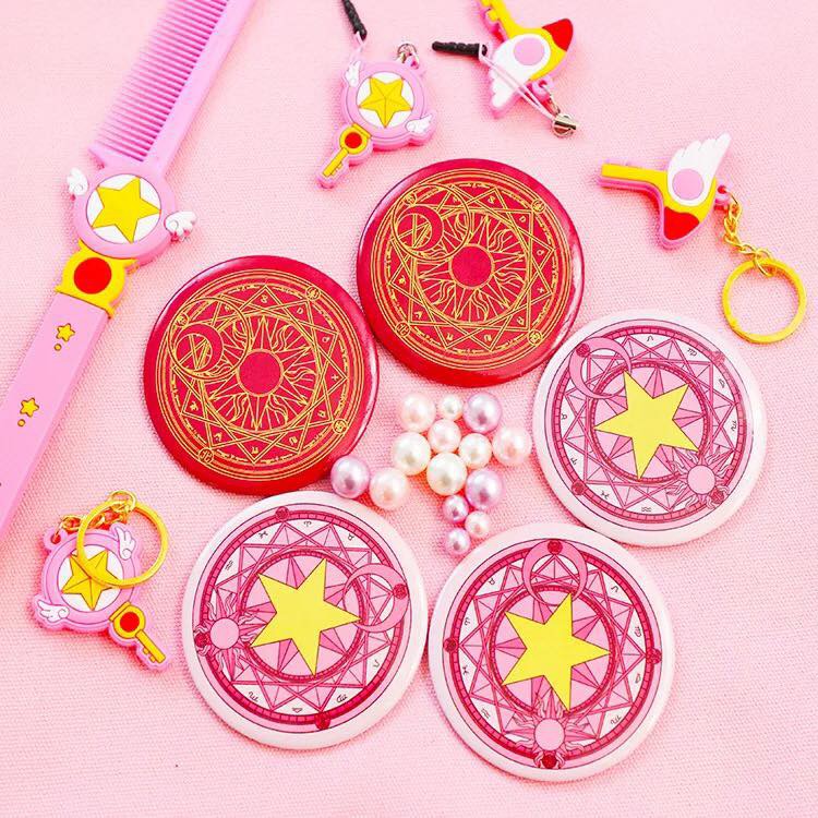 Gương Cardcaptor Sakura thủ lĩnh thẻ bài gương bỏ túi cầm tay 2 mặt dễ thương tiện lợi anime quà tặng độc đáo