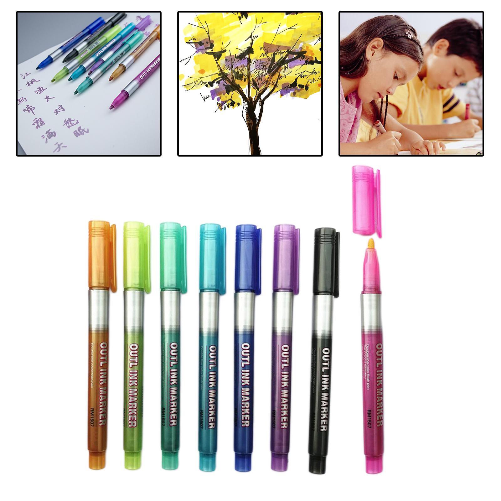 Double Line Outline Pen   Pen Writing Sticky Notes School Stationery