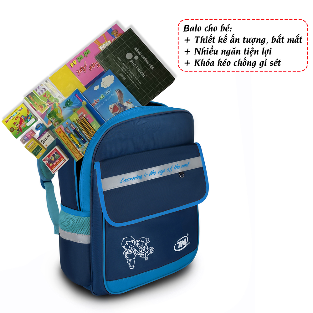 Balo bé trai tiểu học, cặp sách balo cấp 1 TN Bags TN.B 3014 balo siêu nhẹ chống gù