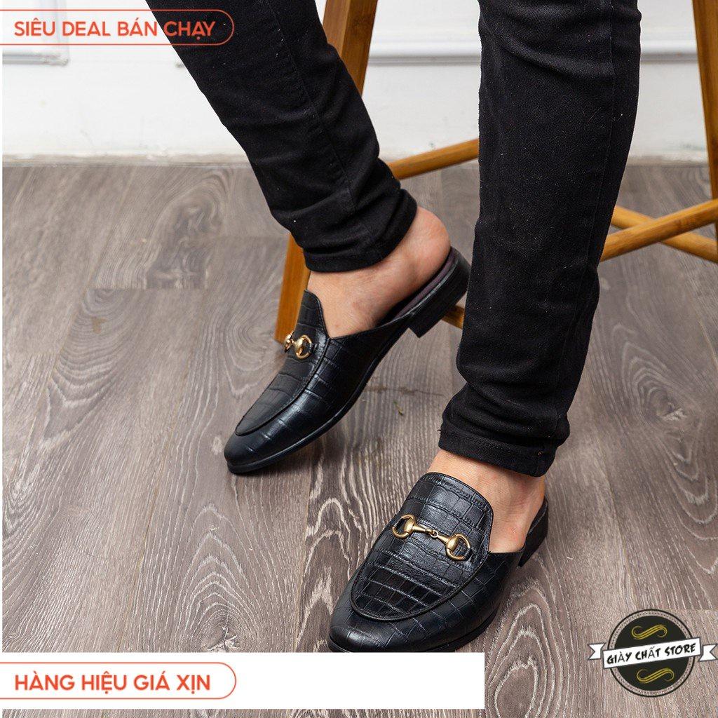 Giày sục nam CAO CẤP BTAHOME LX 280-3 size 38-45, DA Pu VÂN CÁ SẤU