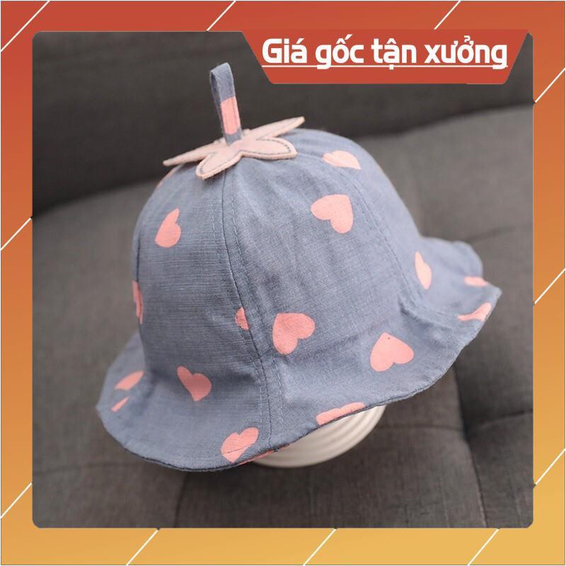 Mũ Rộng Vành Hình Trái Tim Cho Bé - Mũ nón vành đi nắng cho bé gái tuổi từ 6 - 24 tháng