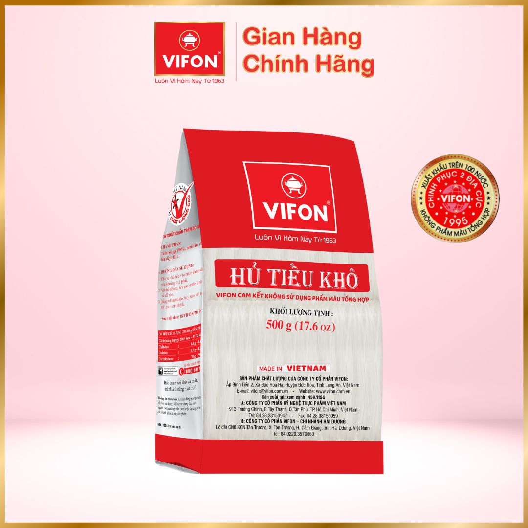 Thùng 12 gói Hủ tiếu khô VIFON 500gr/gói