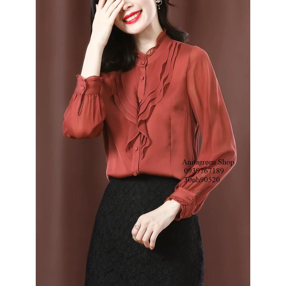 Tk90520-SƠ MI NỮ VIỀN BÈO TAY DÀI s-6xl