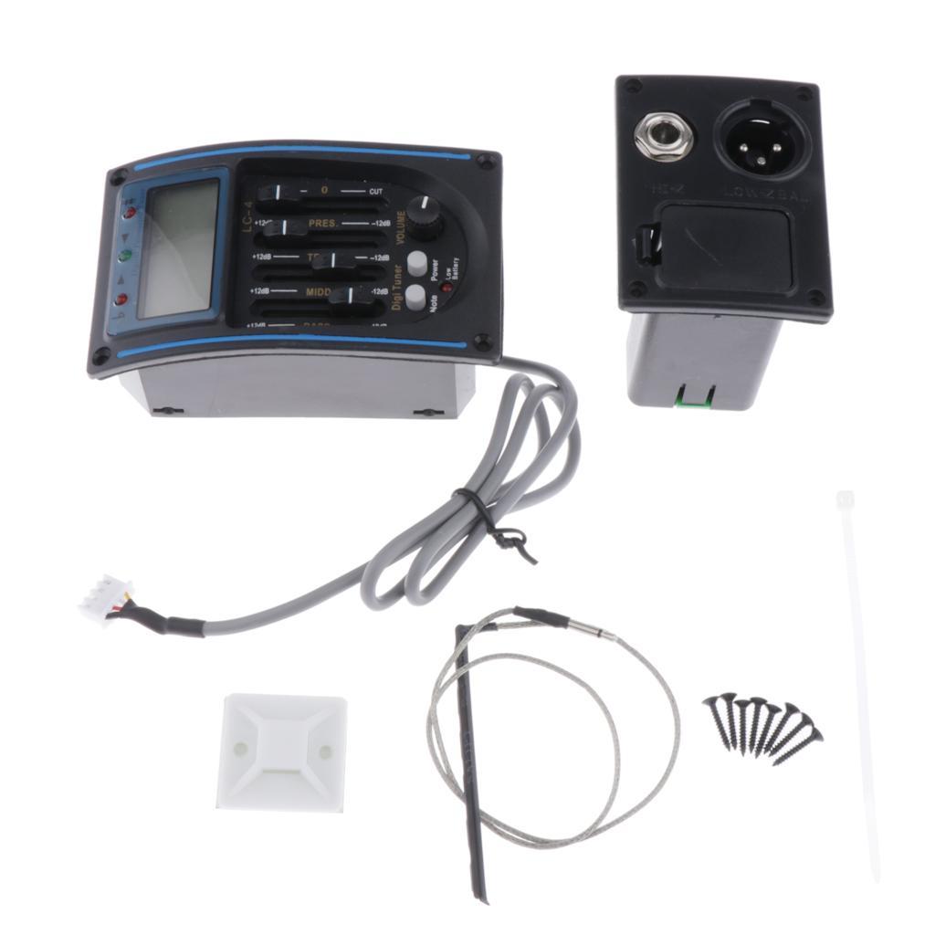 4-Band EQ Equalizer Guitar Pickup Preamp Piezo Pre-Amp Amplifier System