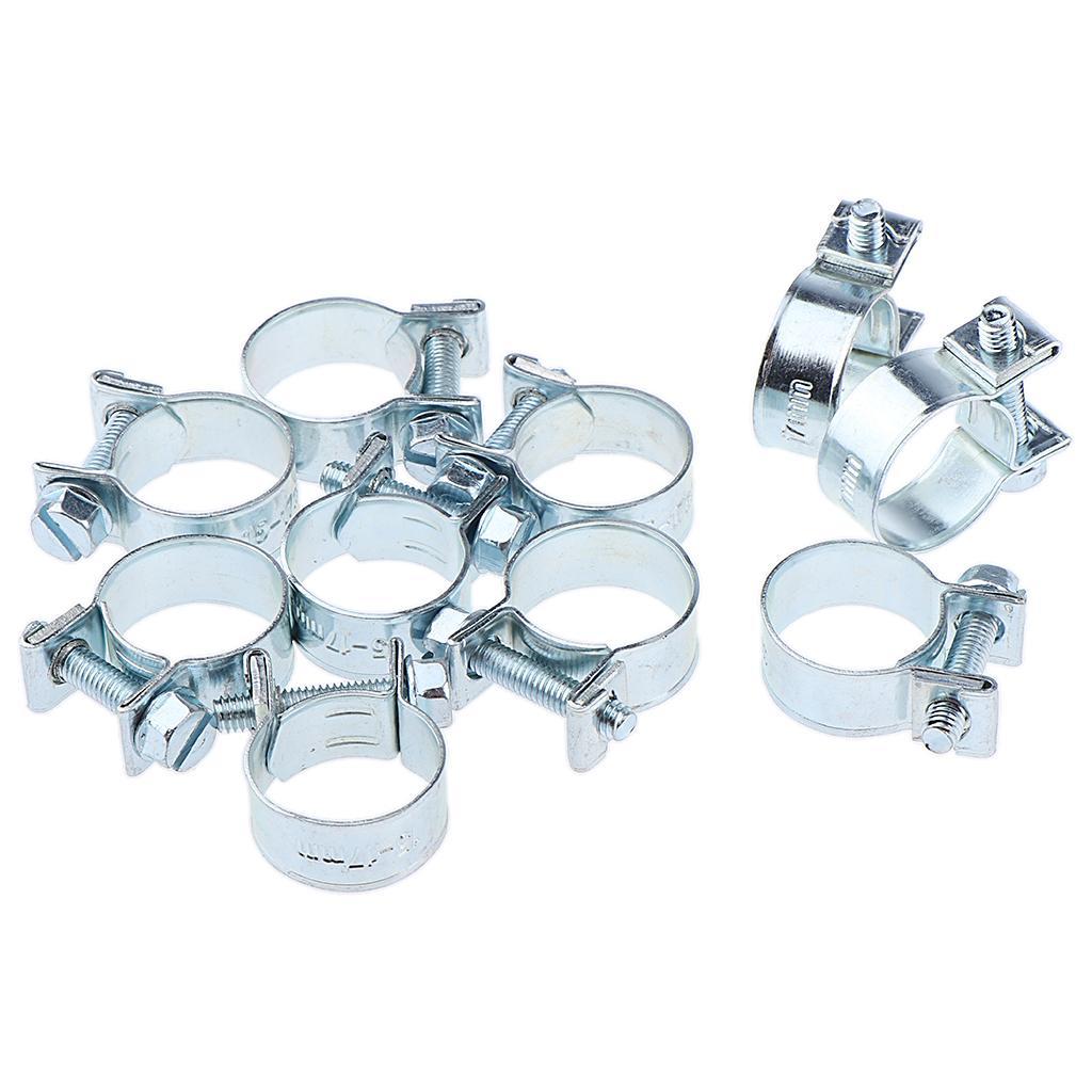 2x 10Pcs Mini Fuel Injection Style Hose Clamp Adjustable Hose Clip Assortment
