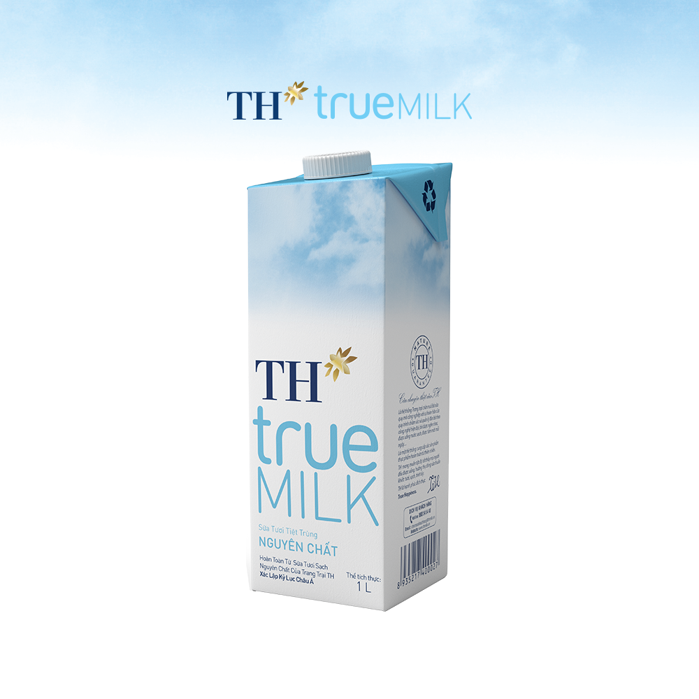 Thùng 12 hộp sữa tươi tiệt trùng nguyên chất TH True Milk 1L (1L x 12)