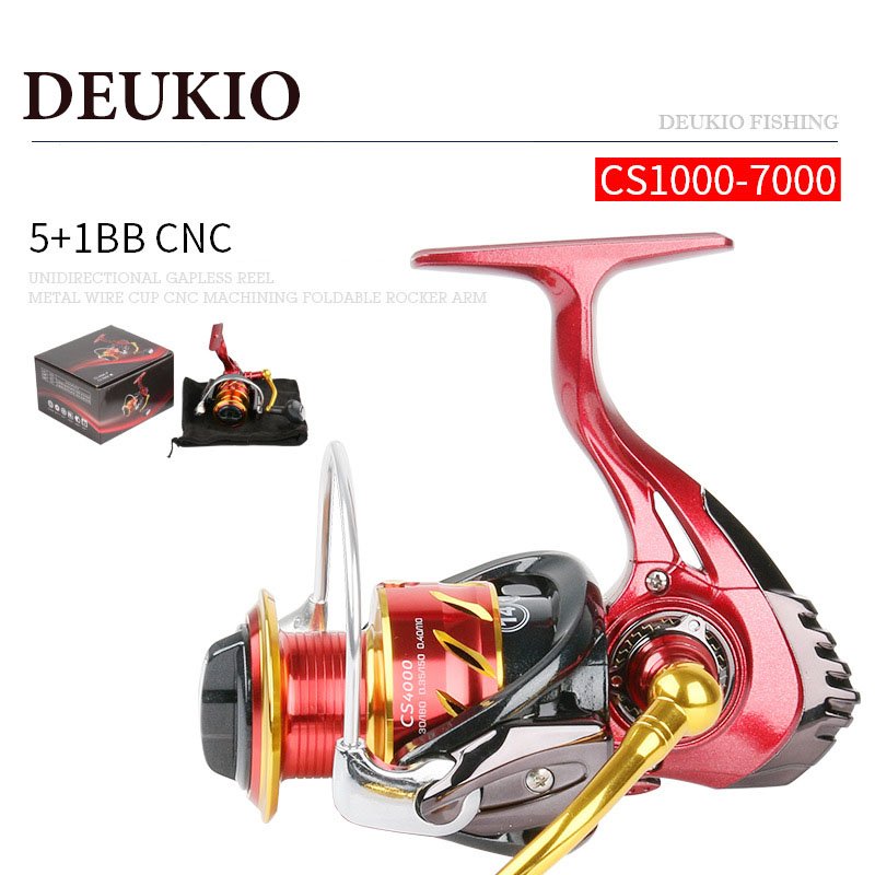 Máy câu cá kim loại DEUKIO CS1000-7000 dùng câu lure câu lăng xê M-02