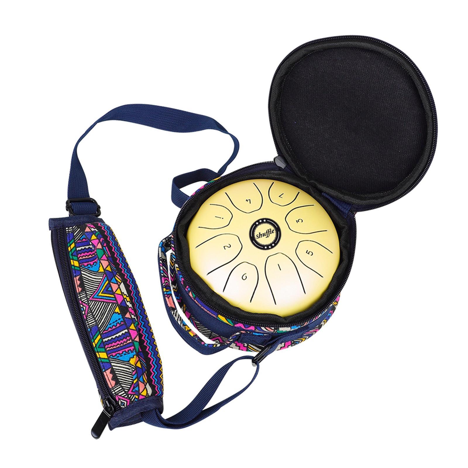5.5 Inch Mini 8-Tone Steel Tongue Drum, C Key Percussion Instrument ,Hand Pan Drum with Drum Mallets & Carry Bag