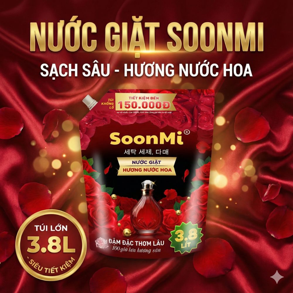 Nước giặt hương nước hoa Soonmi 3.8L - hàng chính hãng