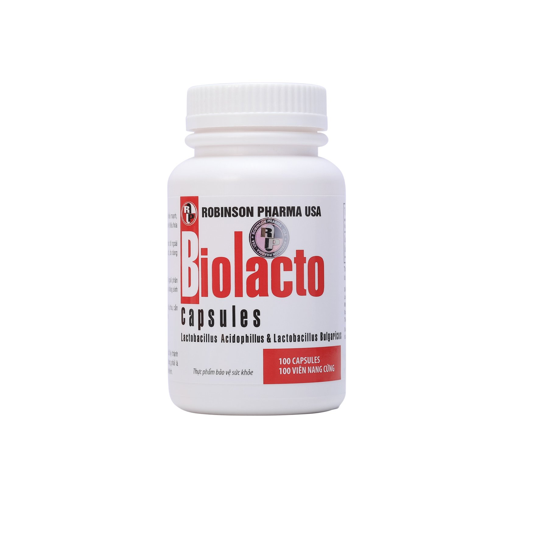 Viên uống TPCN BIOLACTO bổ sung vi khuẩn có lợi giúp cân bằng hệ vi sinh đường ruột,kích thích tăng cường tiêu hoá,hỗ trợ rối loạn tiêu hoá-chai 100 viên